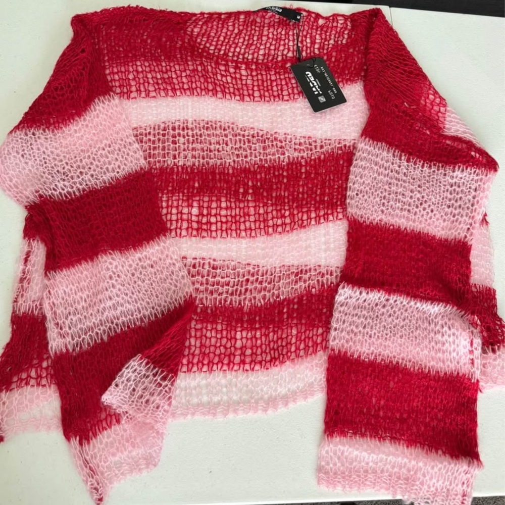 Jaded London Red and Pink Knit Sweater